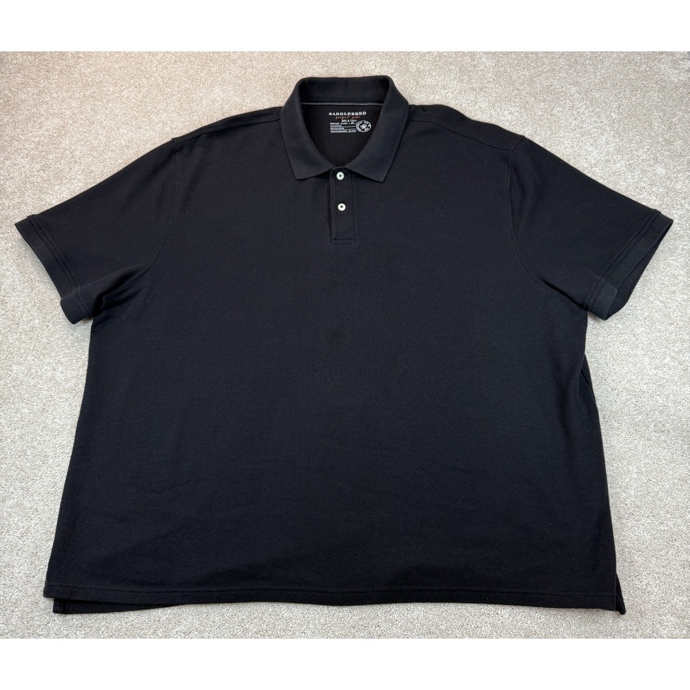 Saddlebred Perfect Polo Big & Tall Men's 3X Short Sleeve Black Golf Casual Shirt